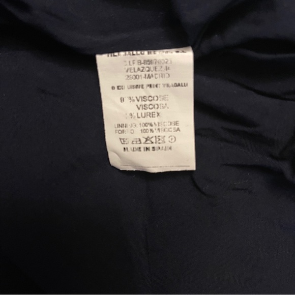 Vilagallo Ruffled Dress size 44 palm leaf design rich colors. Sizing US size 10 - Picture 6 of 9